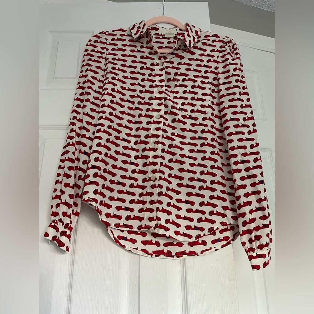 Kate Spade Car Printed Button Down Shirt